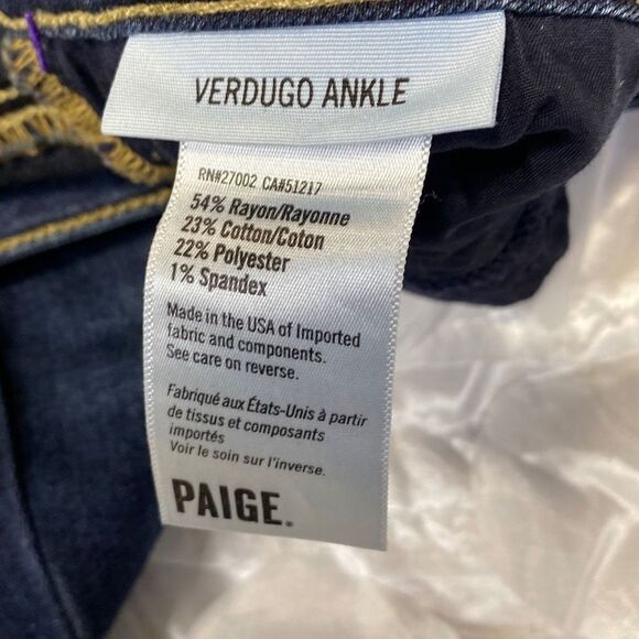 Paige Verdugo  Skinny Stretch Ankle Jeans Nottingham‎ Dark Wash Size 31 - Picture 13 of 15